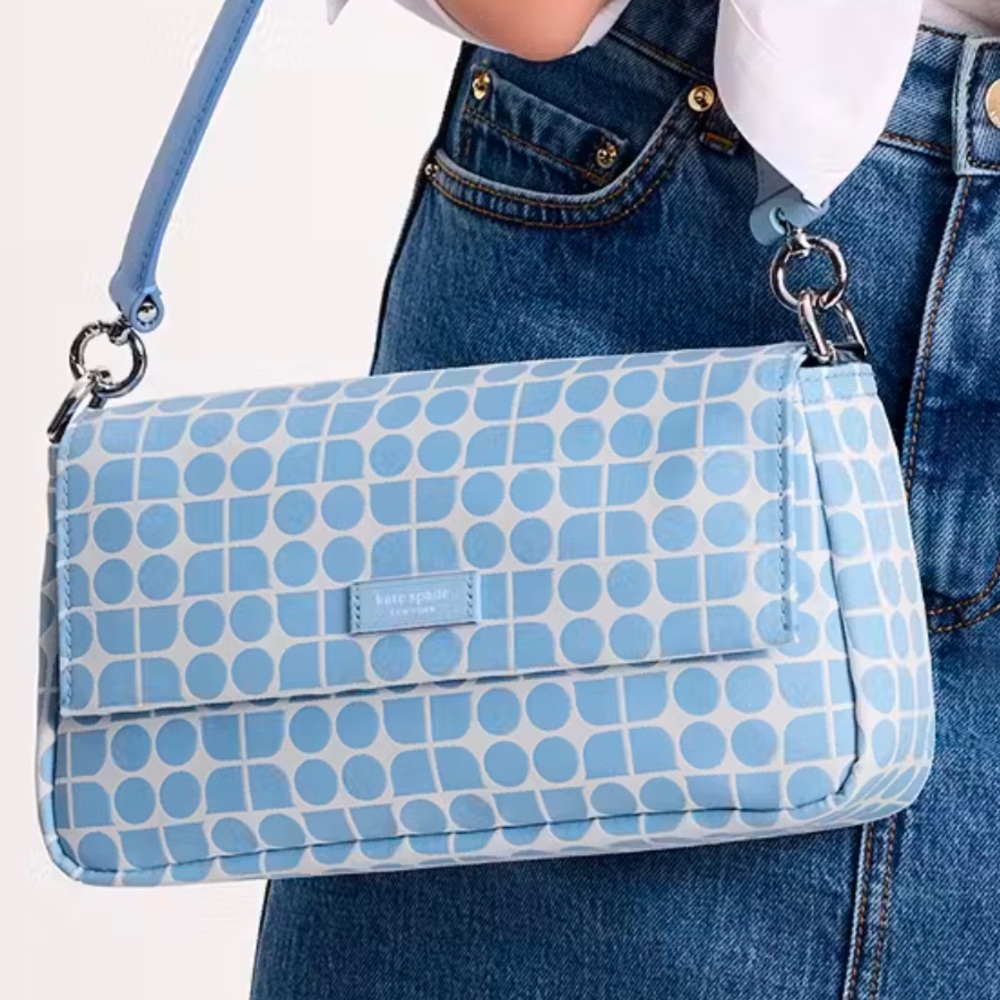 Kate Spade Noel Jacquard Convertible Crossbody Canvas XBody Shoulder Handbag